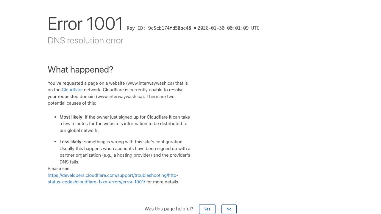 Interway Wash website