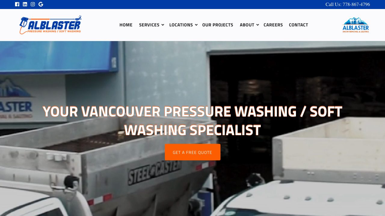 Alblaster Pressure Washing / Soft Washing website