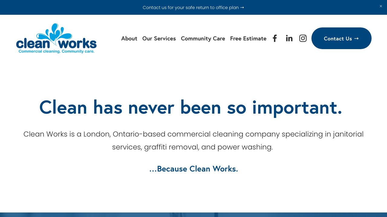 Clean Works website