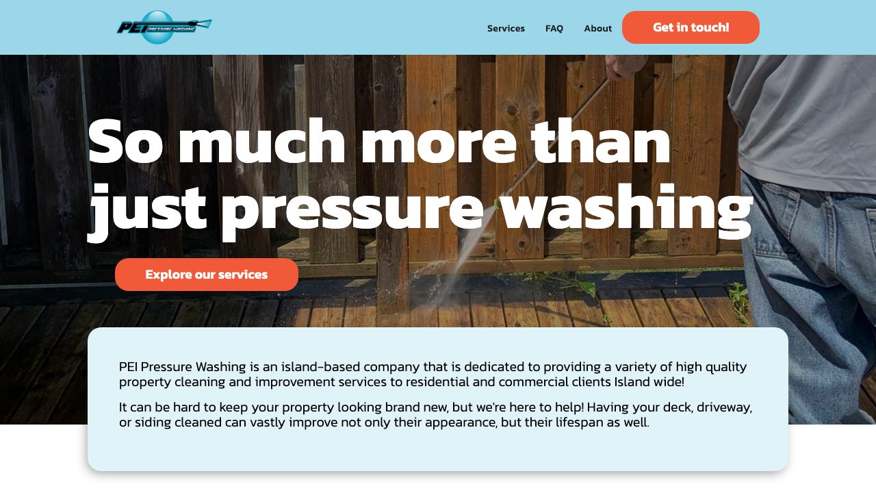 PEI Pressure Washing website