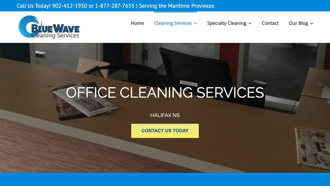 Blue Wave Cleaning Services website