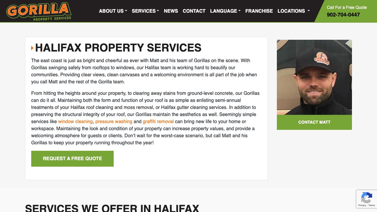 Gorilla Property Services website