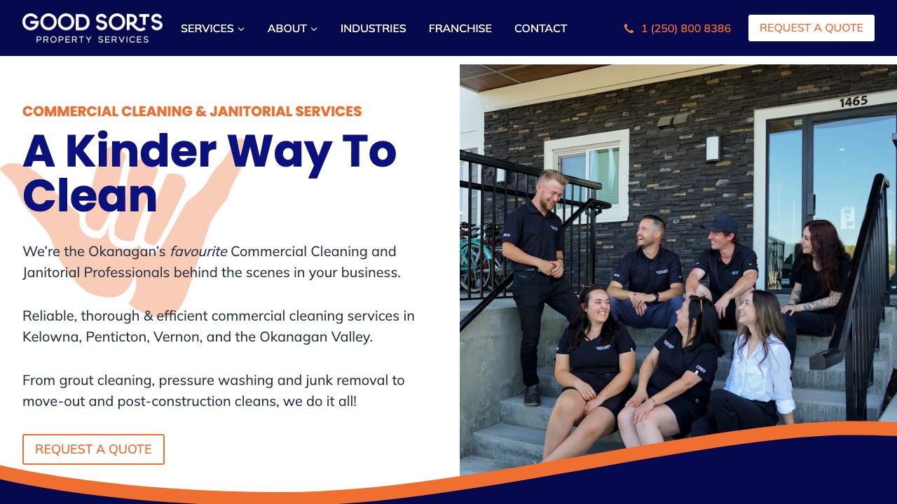 Good Sorts Commercial Cleaning Kelowna & Janitorial Services website