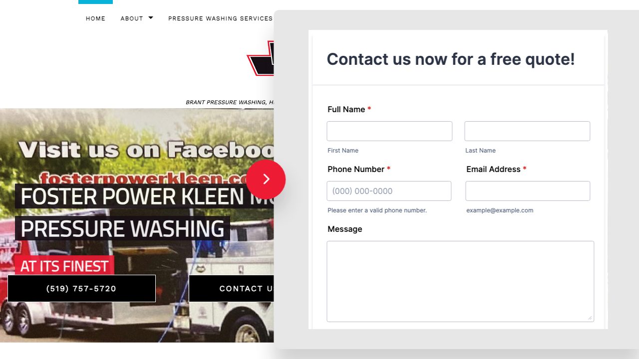 Foster Power Kleen Mobile website