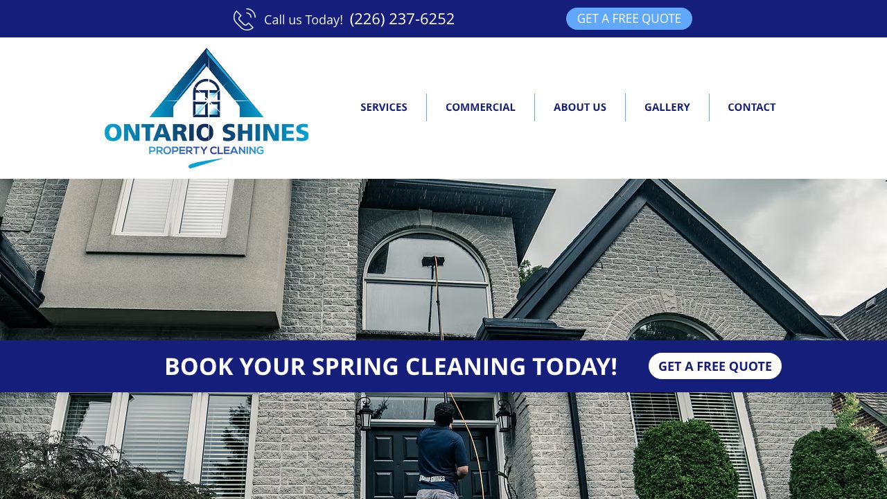 Ontario Shines Property Cleaning website