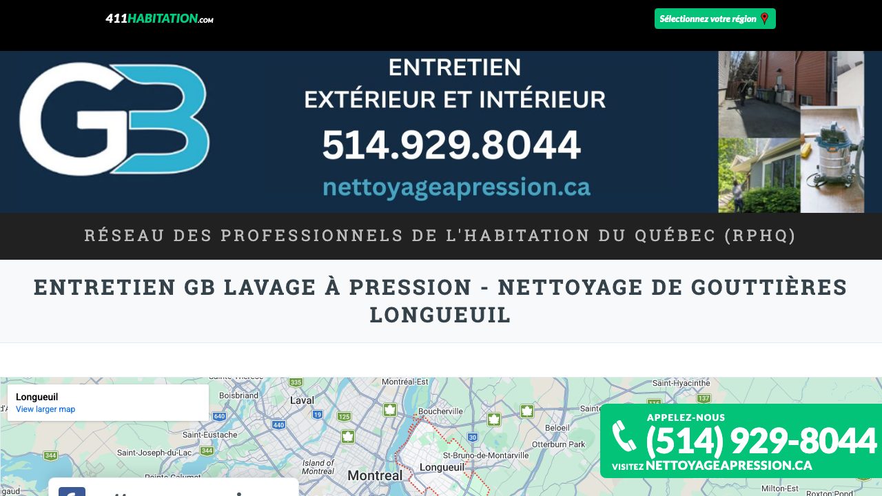 Entretien GB Lavage à pression - Nettoyage de gouttières Longueuil website