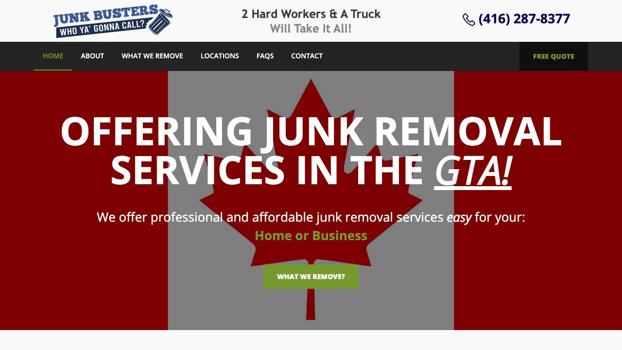 JUNKBUSTERS - JUNK REMOVAL website