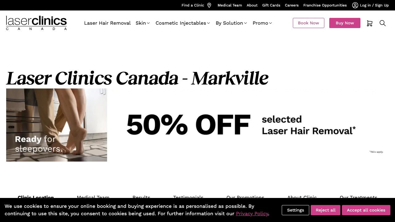 Laser Clinics Canada - Markville website