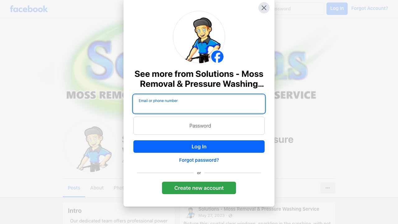 Solutions Moss Removal & Pressure Washing Service website