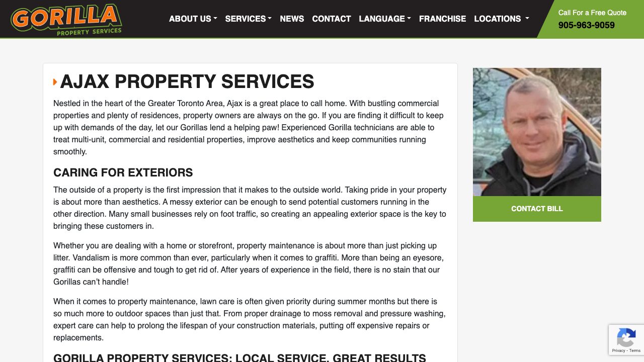 Gorilla Property Services website