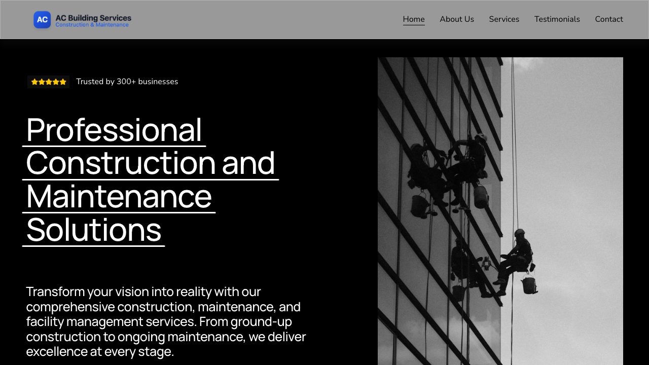 AC Building Services website