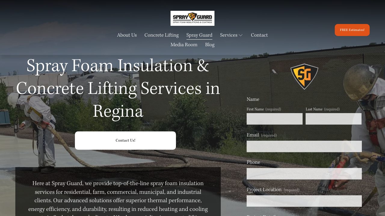 Spray Guard Spray Foam website