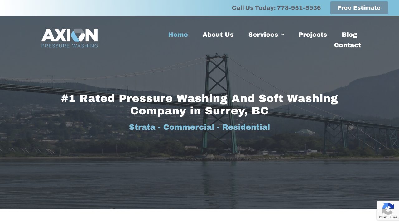 Axion Pressure Washing website