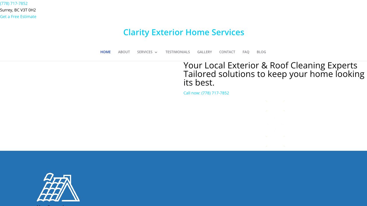 Clarity Exterior Home Services website