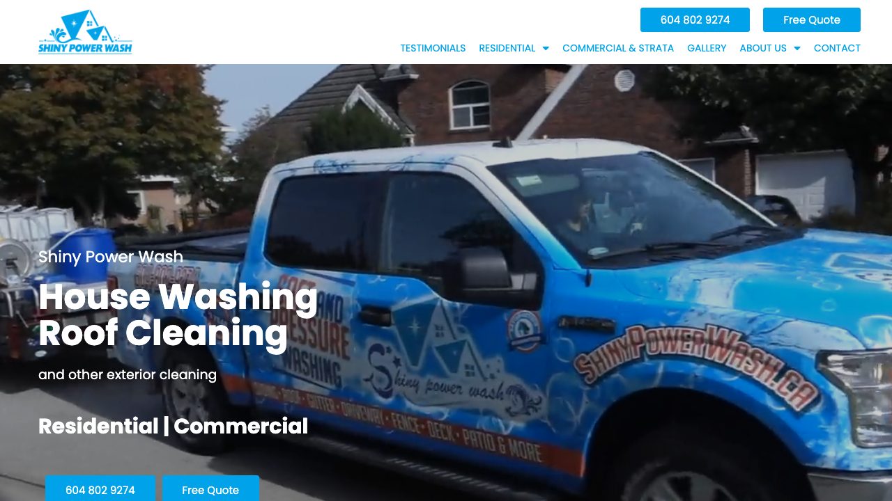 Shiny Power Wash website