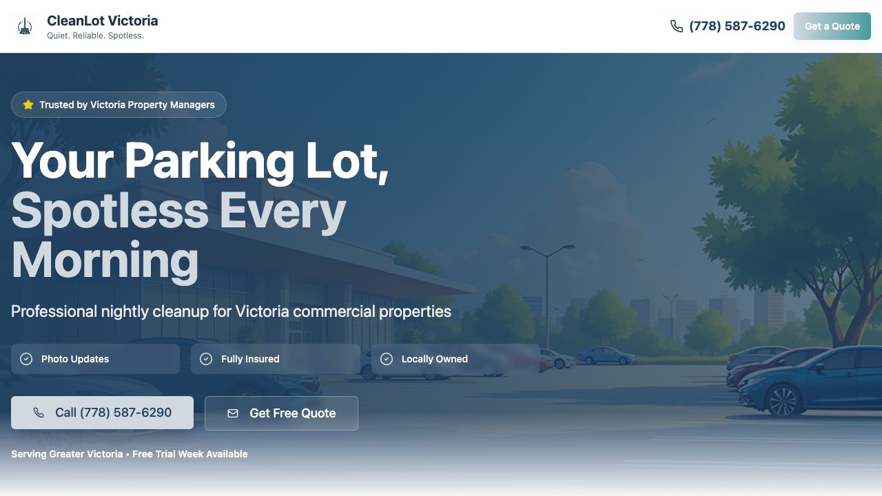 CleanLot Victoria website