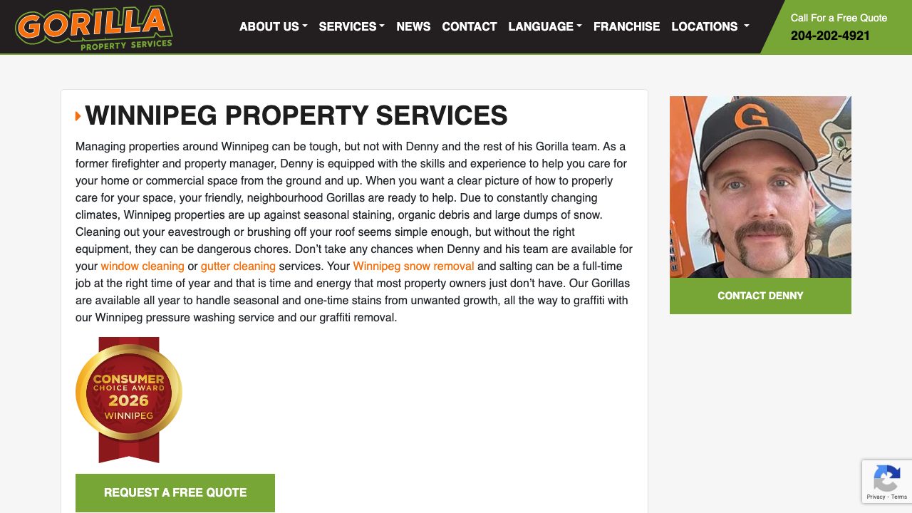 Gorilla Property Services website